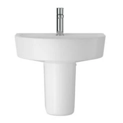 Hudson Reed Luna 1TH Basin + Semi Pedestal (Various Sizes) -Wall Hung Basins Shop Hudson Reed Luna 1TH Basin Semi Pedestal d3 460