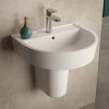 Hudson Reed Luna 1TH Basin + Semi Pedestal (Various Sizes) -Wall Hung Basins Shop Hudson Reed Luna 1TH Basin Semi Pedestal lp