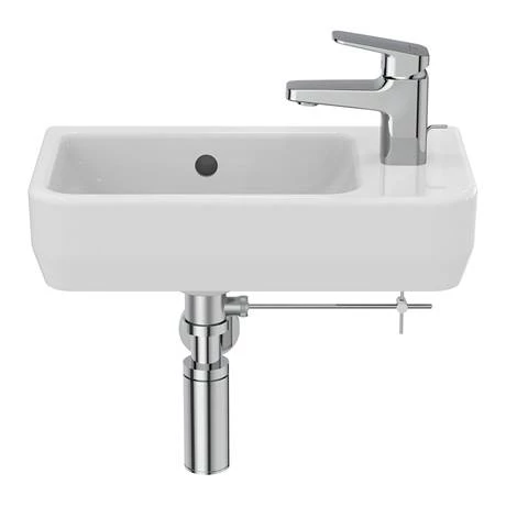 Ideal Standard i.Life S 450mm Wall Hung Right Hand 1TH Washbasin + Chrome Bottle Trap 6 Ideal Standard i.Life S 450mm Wall Hung Right Hand 1TH Washbasin + Chrome Bottle Trap - Image 4