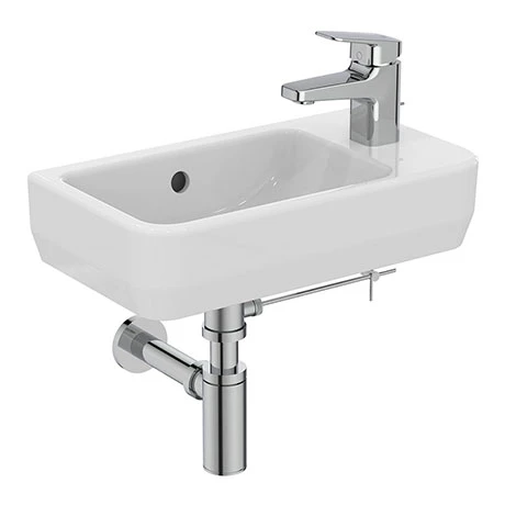 Ideal Standard i.Life S 450mm Wall Hung Right Hand 1TH Washbasin + Chrome Bottle Trap 3 Ideal Standard i.Life S 450mm Wall Hung Right Hand 1TH Washbasin + Chrome Bottle Trap