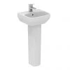 Ideal Standard i.Life A 400mm 1TH Handrinse Basin + Full Pedestal -Wall Hung Basins Shop ISILA40FP P