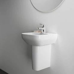 Ideal Standard i.Life A 400mm 1TH Handrinse Basin + Semi Pedestal 11 Ideal Standard i.Life A 400mm 1TH Handrinse Basin + Semi Pedestal -Wall Hung Basins Shop ISILA40SP D4 460
