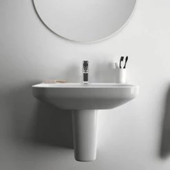 Ideal Standard i.Life A 1TH Washbasin + Semi Pedestal -Wall Hung Basins Shop ISILA55SP D4 460