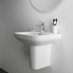 Ideal Standard i.Life A 1TH Washbasin + Semi Pedestal -Wall Hung Basins Shop ISILA55SP D5 460