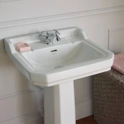 Ideal Standard Waverley 560mm 1 Tap Hole Basin + Pedestal -Wall Hung Basins Shop ISWAV1TH D2 460