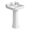 Ideal Standard Waverley 560mm 2 Tap Hole Basin + Pedestal 1 Ideal Standard Waverley 560mm 2 Tap Hole Basin + Pedestal -Wall Hung Basins Shop ISWAV2TH P