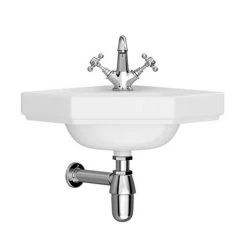 Keswick Traditional Corner Cloakroom Basin 1TH - 420 x 450mm -Wall Hung Basins Shop KES CRN BAS d1 460