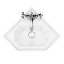 Keswick Traditional Corner Cloakroom Basin 1TH - 420 x 450mm -Wall Hung Basins Shop KES CRN BAS d3 460