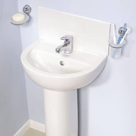 VitrA - Layton Cloakroom Basin and Pedestal - 1 Tap Hole - 2 Size Options 4 VitrA - Layton Cloakroom Basin and Pedestal - 1 Tap Hole - 2 Size Options - Image 2