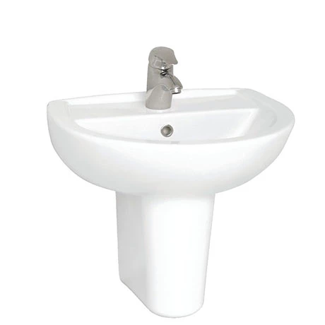 VitrA - Layton Basin and Half Pedestal - 1 Tap Hole - 3 Size Options 3 VitrA - Layton Basin and Half Pedestal - 1 Tap Hole - 3 Size Options