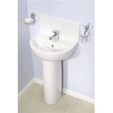 VitrA - Layton Basin and Pedestal - 1 Tap Hole - 3 Size Options 5 VitrA - Layton Basin and Pedestal - 1 Tap Hole - 3 Size Options - Image 3