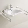 Milton Wheelchair Accessible Wall Hung Basin (605 x 530mm) -Wall Hung Basins Shop M78695GW p