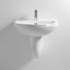 Milton 550 x 445 Wall Hung Basin with Semi Pedestal (1 Tap Hole) -Wall Hung Basins Shop MC5SP1TH p
