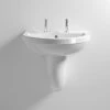 Milton 550 x 445 Wall Hung Basin with Semi Pedestal (2 Tap Hole) -Wall Hung Basins Shop MC5SP2TH p