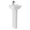 Britton MyHome 40cm 1TH Basin with Full Pedestal -Wall Hung Basins Shop MH40FPED P1
