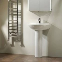Tavistock Micra 565mm Ceramic Basin & Pedestal -Wall Hung Basins Shop MIC 565 FP D2 460