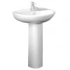Tavistock Micra 565mm Ceramic Basin & Pedestal -Wall Hung Basins Shop MIC 565 FP P