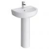 Metro Modern Basin with Full Pedestal (1 Tap Hole - Various Sizes) -Wall Hung Basins Shop Metro Modern Basin with Full Pedestal 1 Tap Hole p