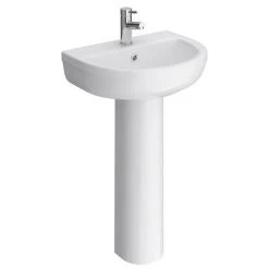 Metro Modern Basin with Full Pedestal (1 Tap Hole - Various Sizes)