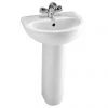 VitrA - Milton Basin and Pedestal - 1 Tap Hole - 2 Size Options -Wall Hung Basins Shop Milton 45 P