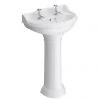 Monaco Traditional Basin + Pedestal (2 Tap Hole - Various Sizes) -Wall Hung Basins Shop Monaco 2 tap hole basin with full pedestal p