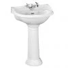 Monaco 600mm 1 Tap Hole Basin + Full Pedestal -Wall Hung Basins Shop Monaco 600mm 1 Tap Hole Basin with Full Pedestal prod