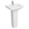Monza Square 550 1TH Basin + Pedestal -Wall Hung Basins Shop Monza Square 550 1TH Basin inc Pedestal p