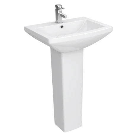 Monza Square 550 1TH Basin + Pedestal 3 Monza Square 550 1TH Basin + Pedestal