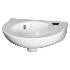 Nuie - Round 450mm Wall Hung Cloakroom Basin - 1 Tap Hole - NCU942