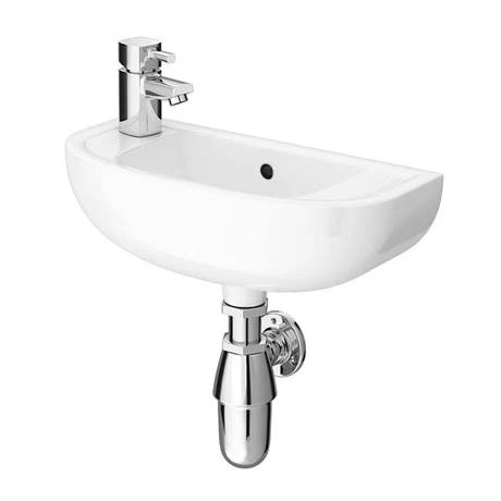 Nile Compact 455 x 205mmm Wall Hung Cloakroom Basin 4 Nile Compact 455 x 205mmm Wall Hung Cloakroom Basin - Image 2