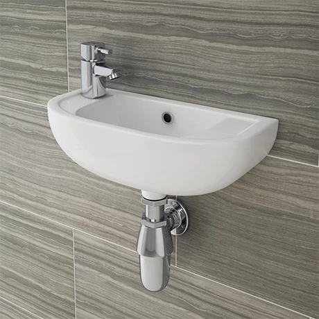 Nile Compact 455 x 205mmm Wall Hung Cloakroom Basin 3 Nile Compact 455 x 205mmm Wall Hung Cloakroom Basin