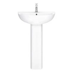 Orion Basin with Full Pedestal (555mm Wide - 1 Tap Hole) -Wall Hung Basins Shop OR530B d1 460
