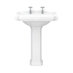 Oxford Ceramic Traditional Basin & Pedestal Set -Wall Hung Basins Shop OXB d2 460