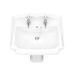 Oxford Ceramic Traditional Basin & Pedestal Set -Wall Hung Basins Shop OXB d3 460