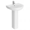 Orion Basin with Full Pedestal (555mm Wide - 1 Tap Hole) 1 Orion Basin with Full Pedestal (555mm Wide - 1 Tap Hole) -Wall Hung Basins Shop Orion Basin with Full Pedestal n p