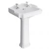 Oxford Ceramic Traditional Basin & Pedestal Set -Wall Hung Basins Shop Oxford Traditional Basin with Pedestal p