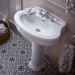 Heritage Claverton Standard Basin & Pedestal -Wall Hung Basins Shop PCLW05 PCLW09 D1 460