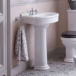 Heritage Claverton Standard Basin & Pedestal -Wall Hung Basins Shop PCLW05 PCLW09 D2 460