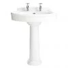 Heritage Claverton Standard Basin & Pedestal -Wall Hung Basins Shop PCLW05 PCLW09 P