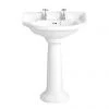 Heritage - Dorchester Standard Basin & Tall Pedestal - Various Tap Hole Options -Wall Hung Basins Shop PDW051 PDW09 PN