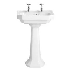 Heritage - Granley Deco 55cm 2TH Basin & Pedestal