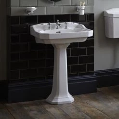 Heritage - Granley Standard Basin & Tall Pedestal - Various Tap Hole Options -Wall Hung Basins Shop PGRW051 PGRW09 D2 460 1