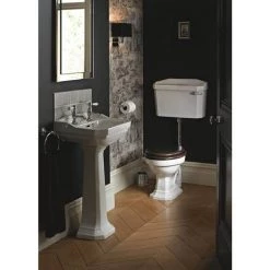 Heritage - Granley Cloakroom Basin & Pedestal - 1 or 2 Tap Hole Options -Wall Hung Basins Shop PGRW07 PGRW09 D2 460