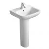 Armitage Shanks Portman 21 1TH Basin & Pedestal -Wall Hung Basins Shop POR21 50 1TH P