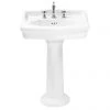 Heritage - New Victoria 3TH Standard Basin & Pedestal 1 Heritage - New Victoria 3TH Standard Basin & Pedestal -Wall Hung Basins Shop PVEW063 PVEW10 P