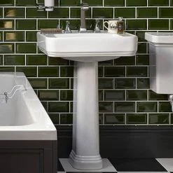Heritage Wynwood 600mm Standard Basin & Pedestal - Various Tap Hole Options -Wall Hung Basins Shop PWYW051 PWYW09 D2 460