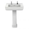 Heritage Wynwood 600mm Standard Basin & Pedestal - Various Tap Hole Options -Wall Hung Basins Shop PWYW051 PWYW09 P