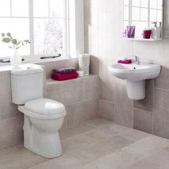 Nuie Caledon 555mm Basin with Semi Pedestal -Wall Hung Basins Shop Premier Caledon 555mm Basin with Semi Pedestal d1 460