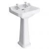Nuie Carlton Traditional Basin + Pedestal (2 Tap Hole - Various Sizes) -Wall Hung Basins Shop Premier Carlton Traditional Basin Pedestal p