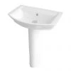 Nuie Clara Basin & Full Pedestal - 1 Tap Hole -Wall Hung Basins Shop Premier Clara Basin Full Pedestal p
